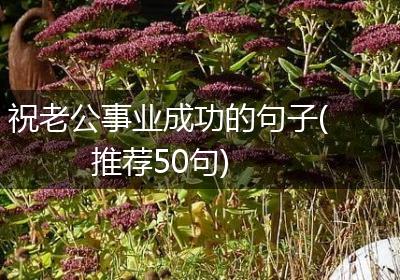 祝老公事业成功的句子(推荐50句)