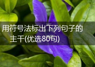 用符号法标出下列句子的主干(优选80句)