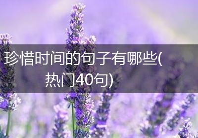 珍惜时间的句子有哪些(热门40句)
