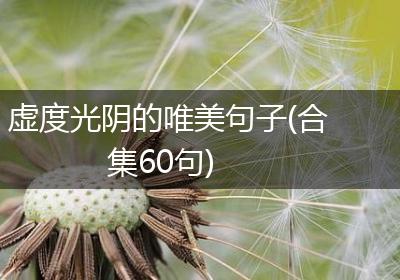 虚度光阴的唯美句子(合集60句)