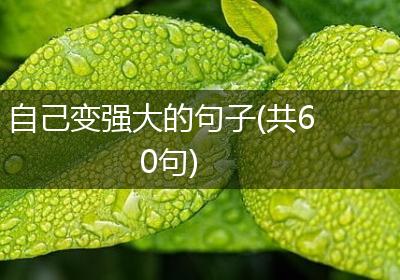 自己变强大的句子(共60句)