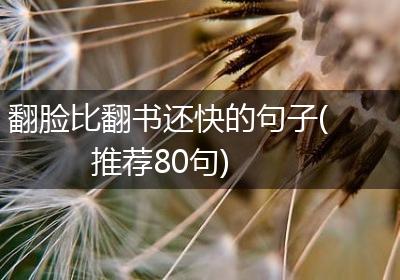 翻脸比翻书还快的句子(推荐80句)