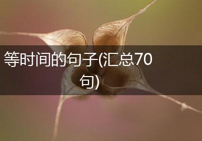 等时间的句子(汇总70句)