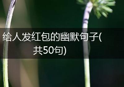 给人发红包的幽默句子(共50句)