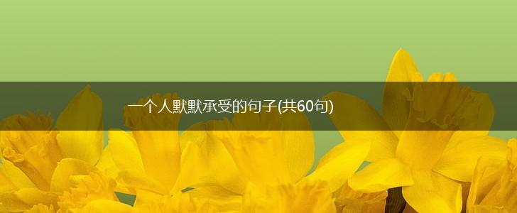 一个人默默承受的句子(共60句),第1张