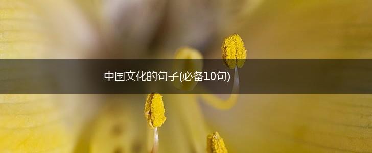 中国文化的句子(必备10句),第1张