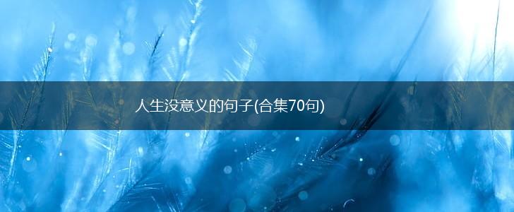 人生没意义的句子(合集70句),第1张
