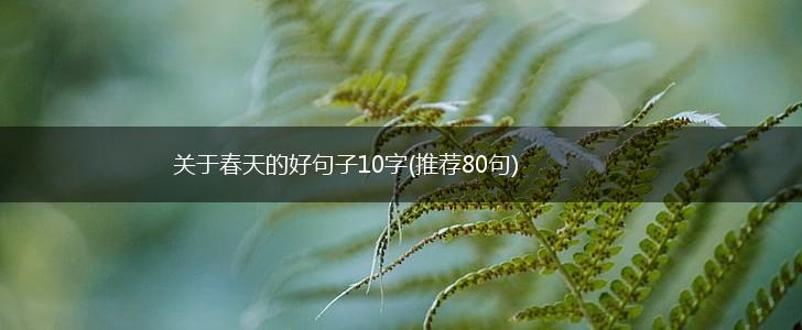 关于春天的好句子10字(推荐80句),第1张