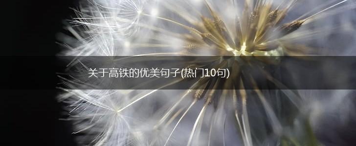 关于高铁的优美句子(热门10句),第1张