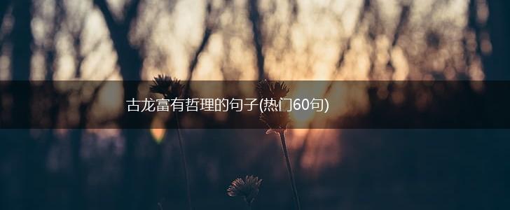 古龙富有哲理的句子(热门60句),第1张