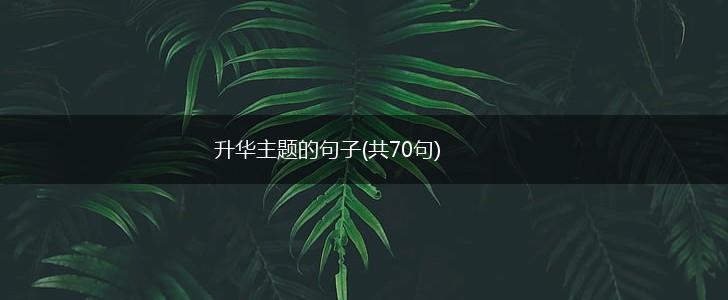 升华主题的句子(共70句),第1张