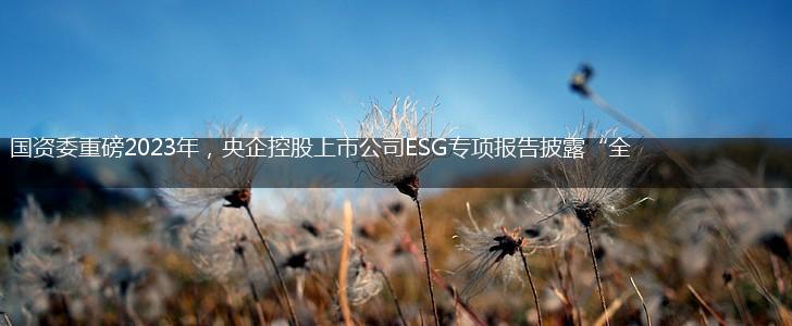国资委重磅2023年，央企控股上市公司ESG专项报告披露“全覆盖”,第1张