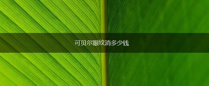 可贝尔眼纹消多少钱,第1张