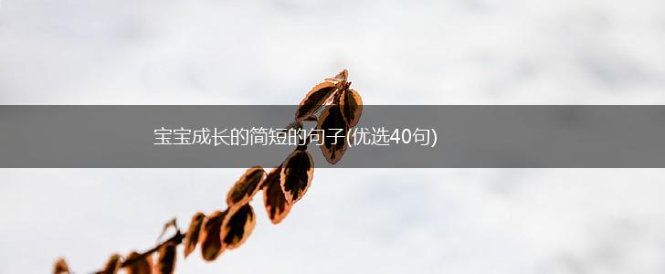 宝宝成长的简短的句子(优选40句),第1张