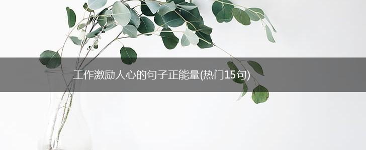 工作激励人心的句子正能量(热门15句),第1张
