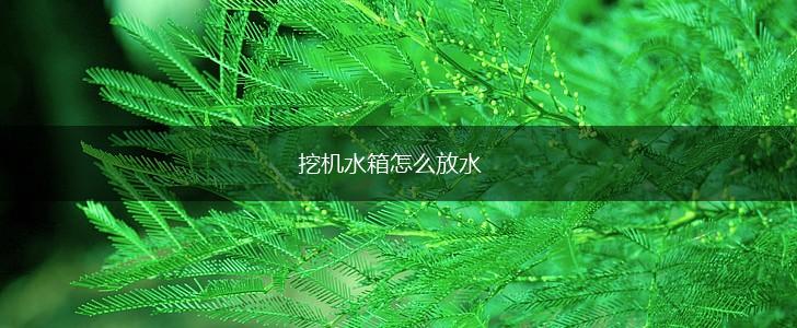 挖机水箱怎么放水,第1张