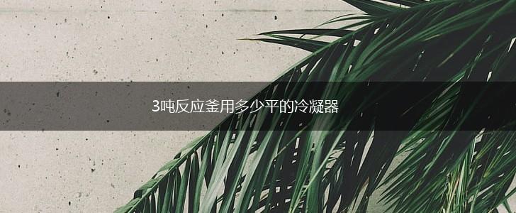 3吨反应釜用多少平的冷凝器,第1张