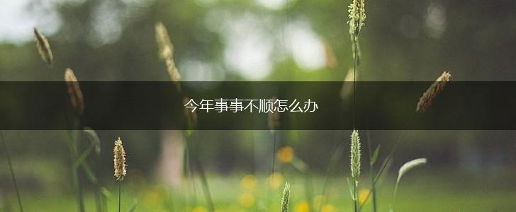 今年事事不顺怎么办,第1张