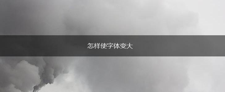 怎样使字体变大,第1张