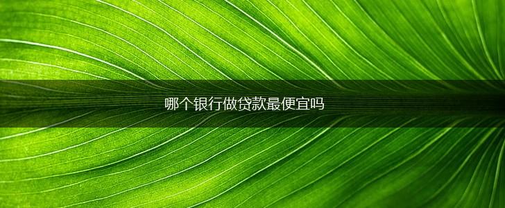 哪个银行做贷款最便宜吗,第1张