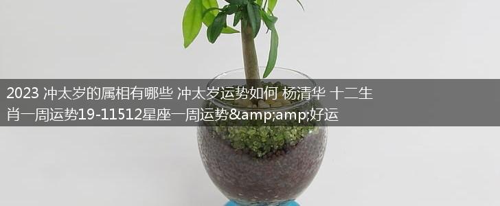2023 冲太岁的属相有哪些 冲太岁运势如何 杨清华 十二生肖一周运势19-11512星座一周运势&amp;好运Top3,第1张