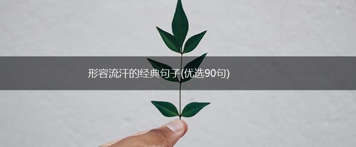 形容流汗的经典句子(优选90句),第1张
