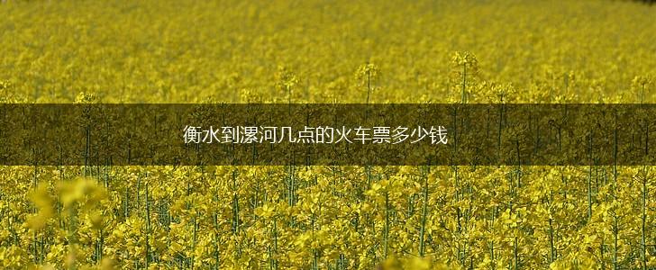 衡水到漯河几点的火车票多少钱,第1张