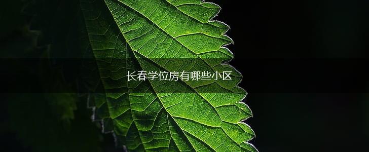 长春学位房有哪些小区,第1张