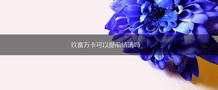 玖富万卡可以提前结清吗,第1张