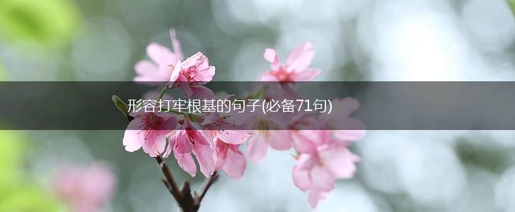 形容打牢根基的句子(必备71句),第1张