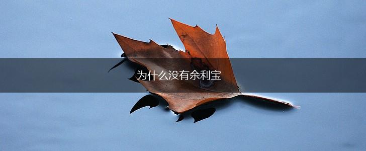 为什么没有余利宝,第1张