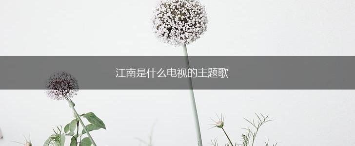 江南是什么电视的主题歌,第1张