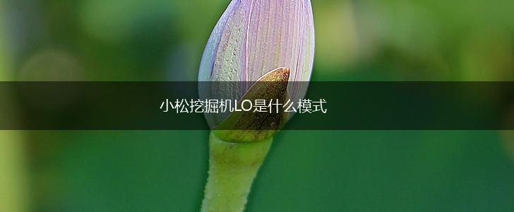 小松挖掘机LO是什么模式,第1张