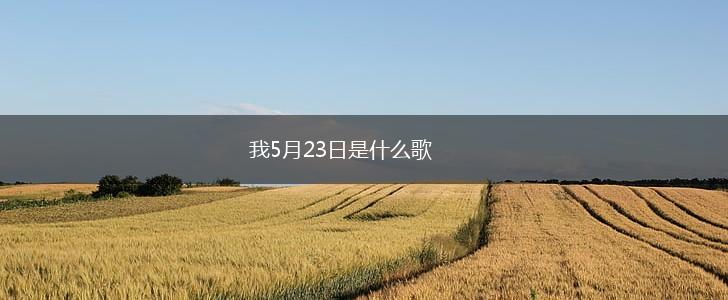 我5月23日是什么歌,第1张