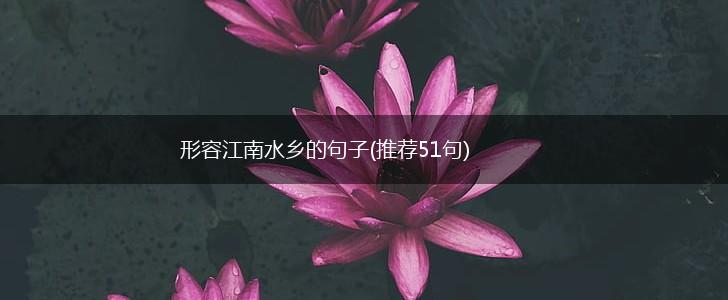 形容江南水乡的句子(推荐51句),第1张