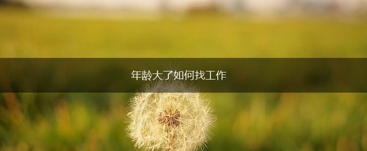 年龄大了如何找工作,第1张