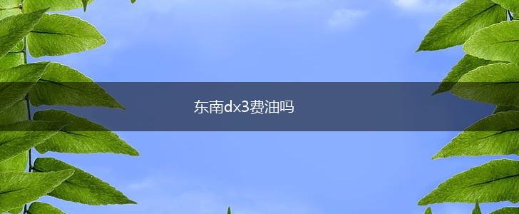 东南dx3费油吗,第1张