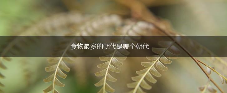 食物最多的朝代是哪个朝代,第1张