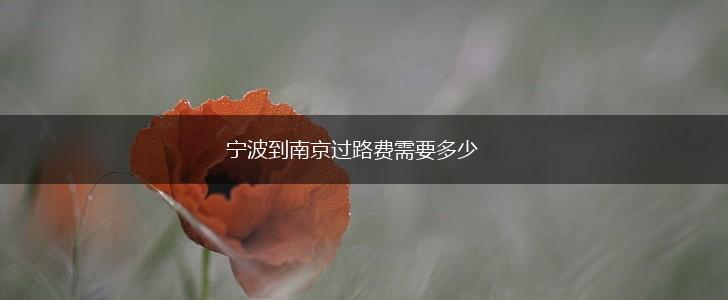 宁波到南京过路费需要多少,第1张