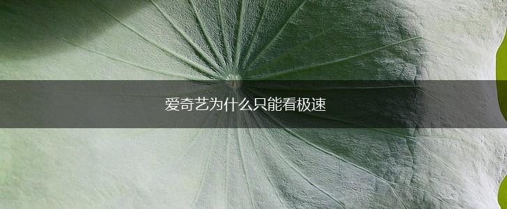 爱奇艺为什么只能看极速,第1张
