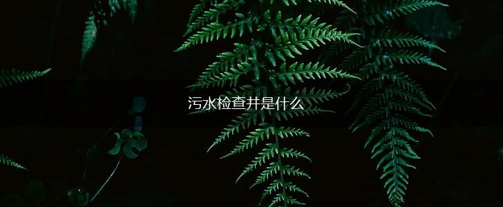 污水检查井是什么,第1张