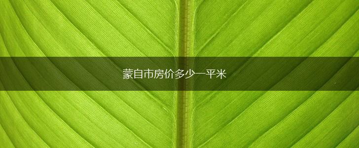蒙自市房价多少一平米,第1张