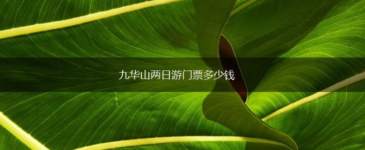 九华山两日游门票多少钱,第1张