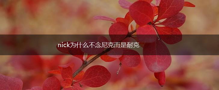 nick为什么不念尼克而是耐克,第1张