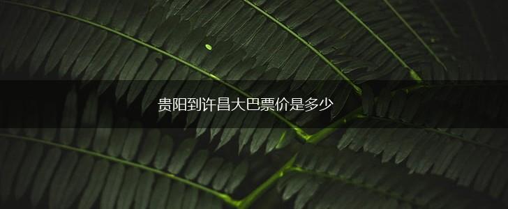 贵阳到许昌大巴票价是多少,第1张