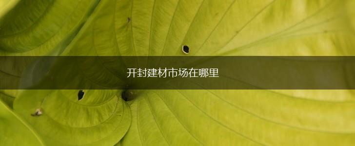 开封建材市场在哪里,第1张