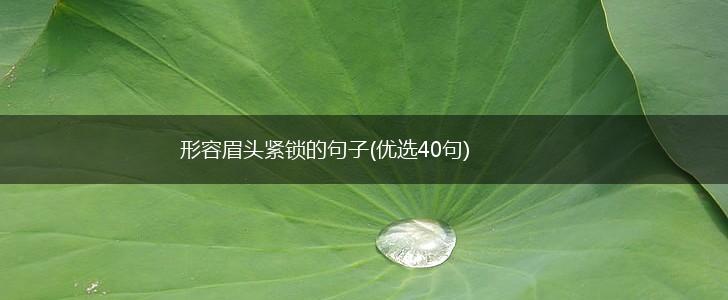 形容眉头紧锁的句子(优选40句),第1张