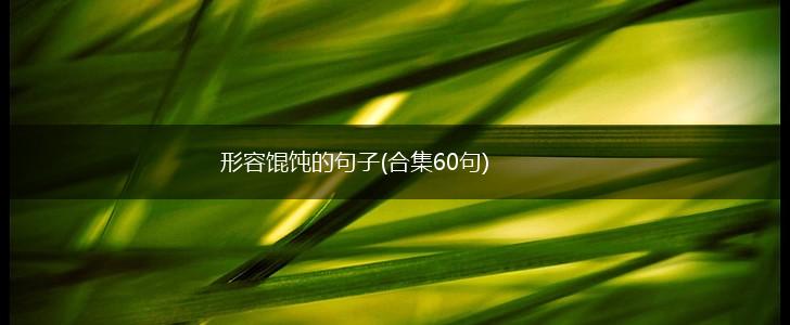 形容馄饨的句子(合集60句),第1张