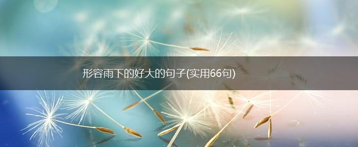 形容雨下的好大的句子(实用66句),第1张