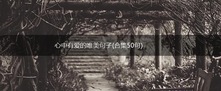 心中有爱的唯美句子(合集50句),第1张